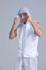 shimmer mens hooded boxing ring jacket