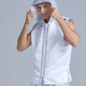 shimmer mens hooded boxing ring jacket