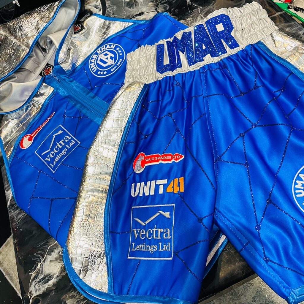 Umar Khan Custom Boxing Kit made by Suzi Wong
