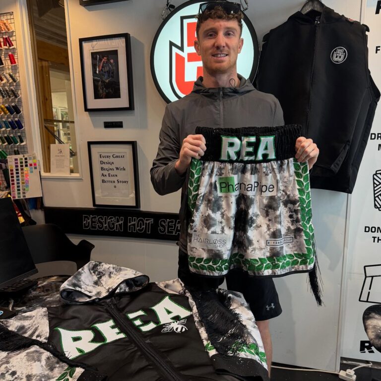 Bradley Rea Custom Boxing Kit made by Suzi Wong