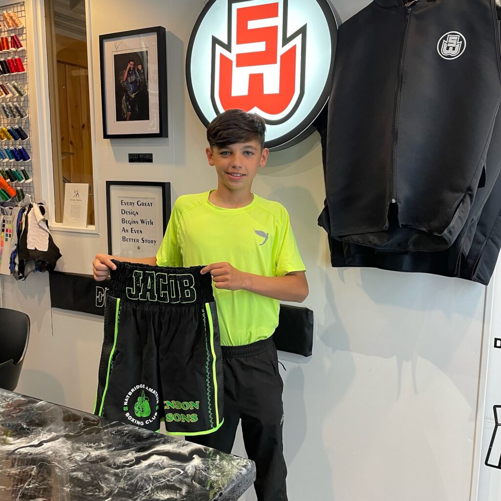 Jacob Lewis Custom Boxing Kit made by Suzi Wong