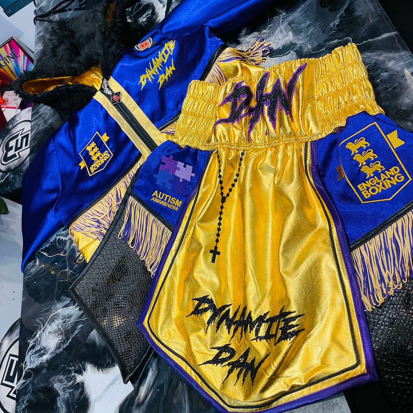 Custom Amateur Boxing Kit for Dynamite Dan: A Bold Statement in