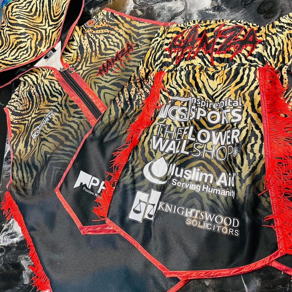 Hamza Uddin Custom Boxing Kit made by Suzi Wong