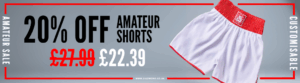 20% Off Amateur Boxing Shorts