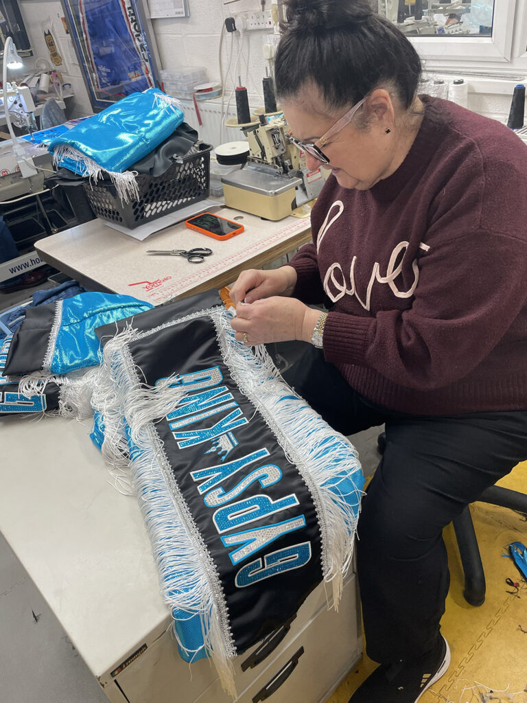 Suzi Wong Working on the Ricky Hatton tribute for Tyson Fury