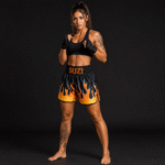 Hellfire Suzi Wong Boxing Shorts on female fighter