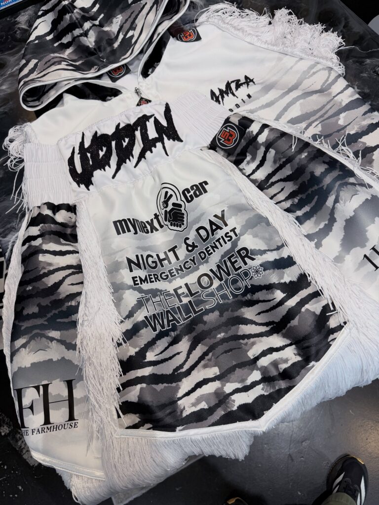 Hamza Uddin Custom Boxing Kit made by Suzi Wong