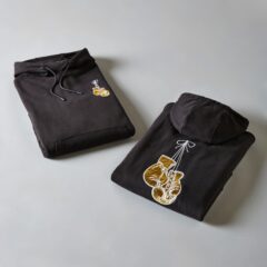 Applique Gold Boxing Glove Hoody Black