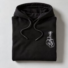 Embroidered Glove Hoody Black
