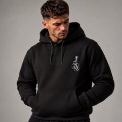 Embroidered Glove Hoody Black White Glove Model